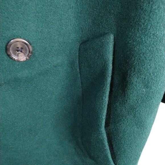 Vintage Jones New York Women's Size L Dark Green Wool Coat - Picture 6 of 7